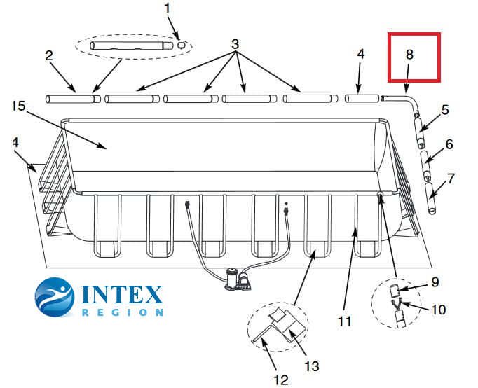 Схема сборки каркасного бассейна intex 3 на 2